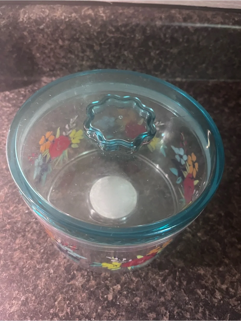 The Pioneer Woman Teal Lidded Floral Acrylic Canister